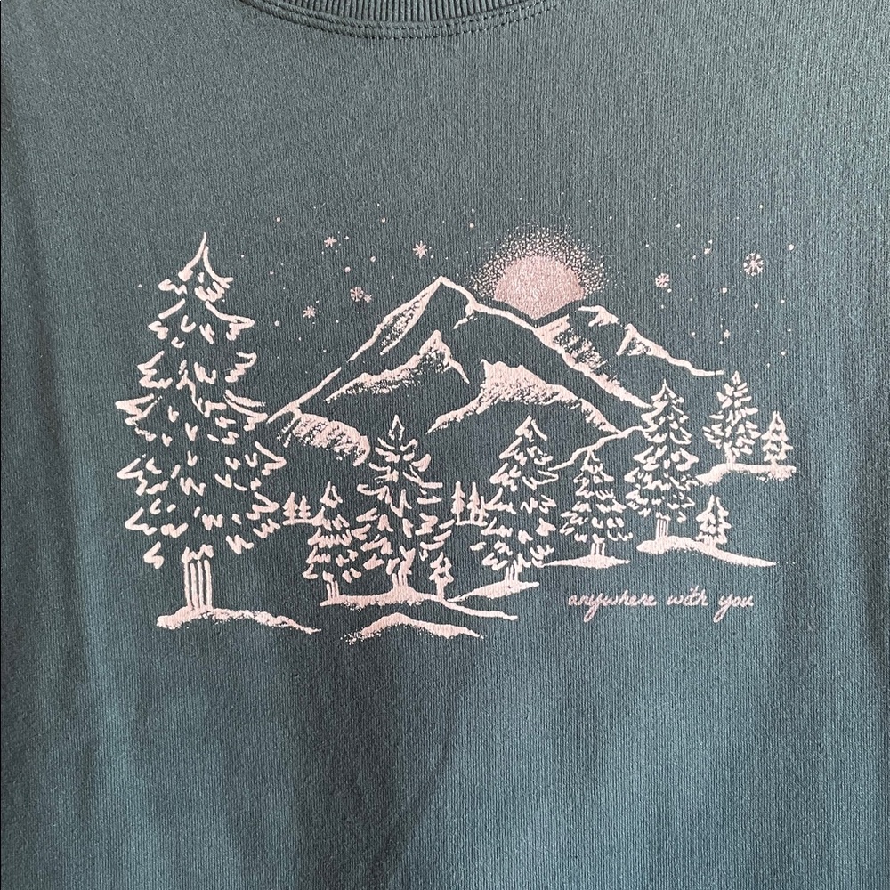 Size M Hunter green mountain sweatshirt - Picture 4 of 6
